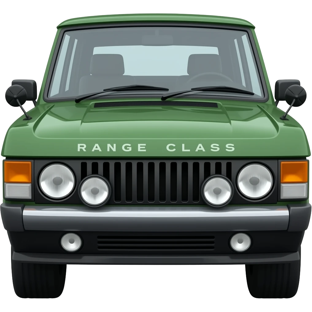 british green range rover classic, hyper real, highly detailed emoji