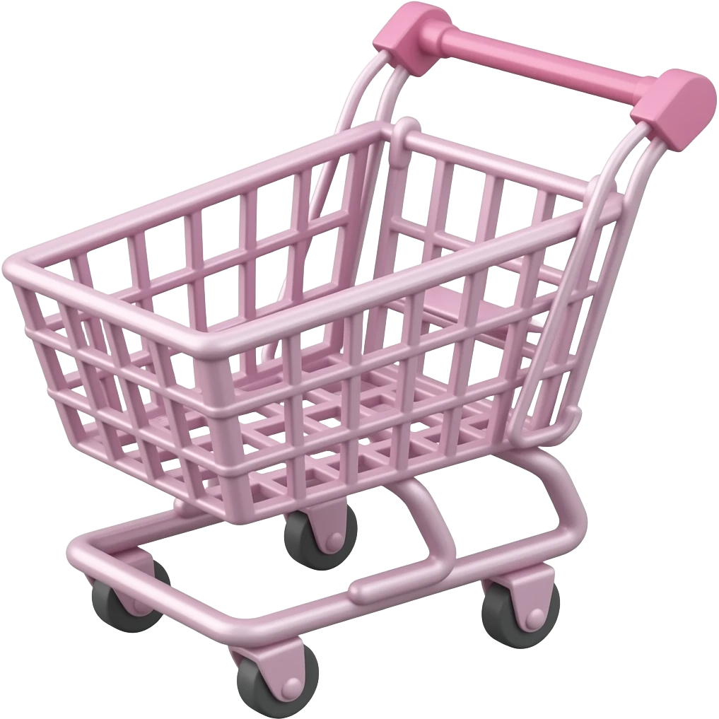 Um carrinho de compras rosa emoji
