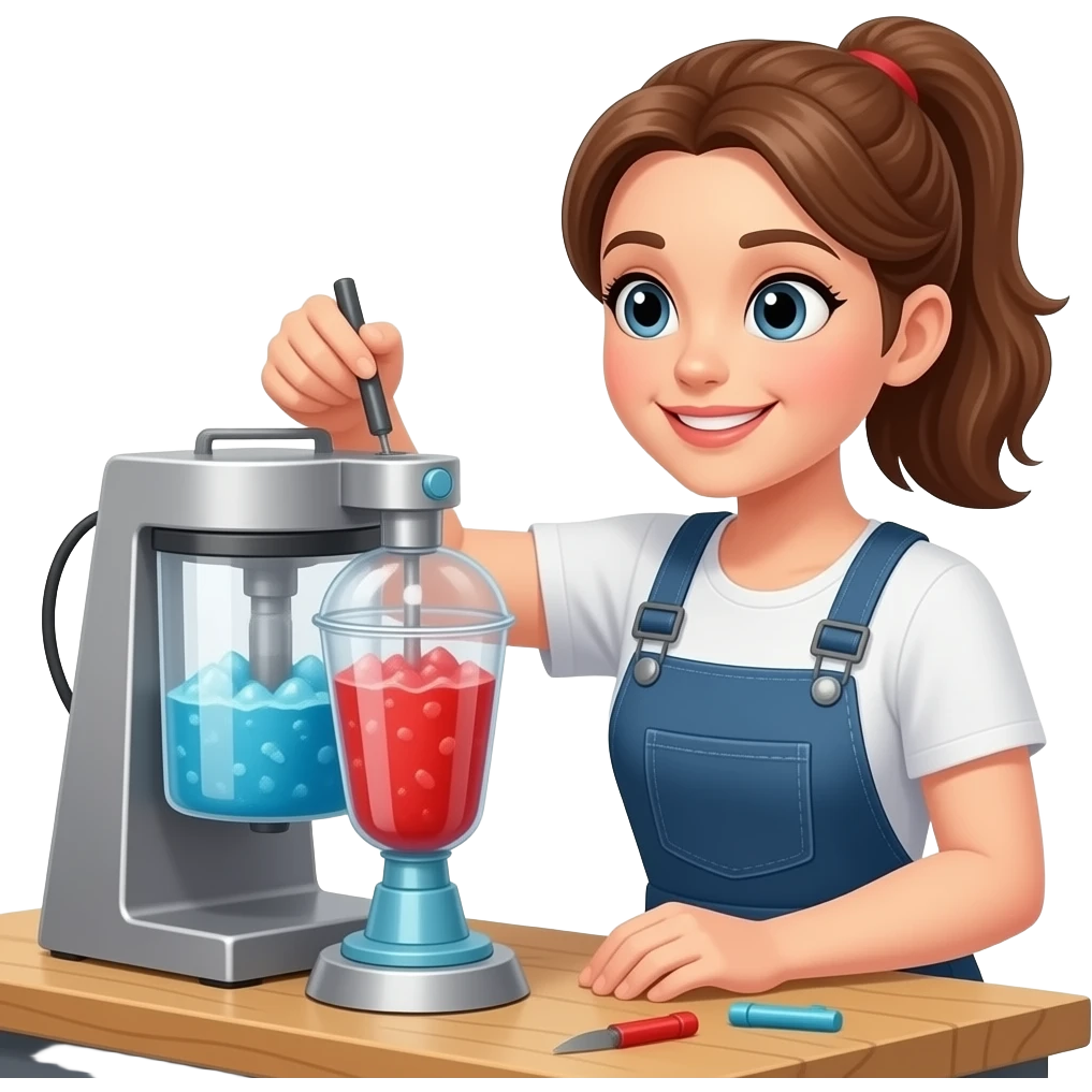 slushy machine maker, lady emoji