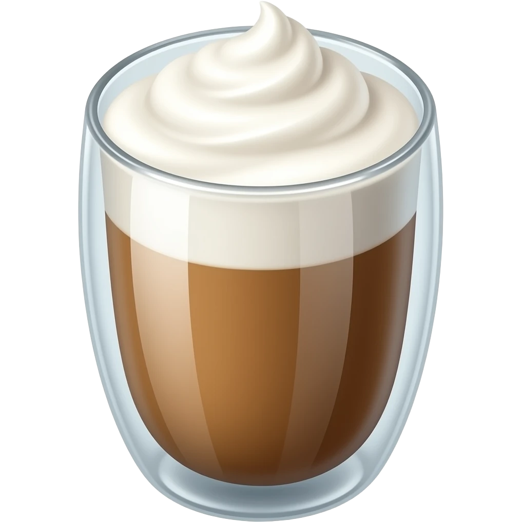 ice cafe latte without ice and no whipcream in glass cup emoji