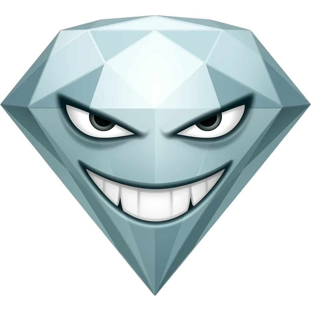 Evil Diamond Mischievous Face emoji
