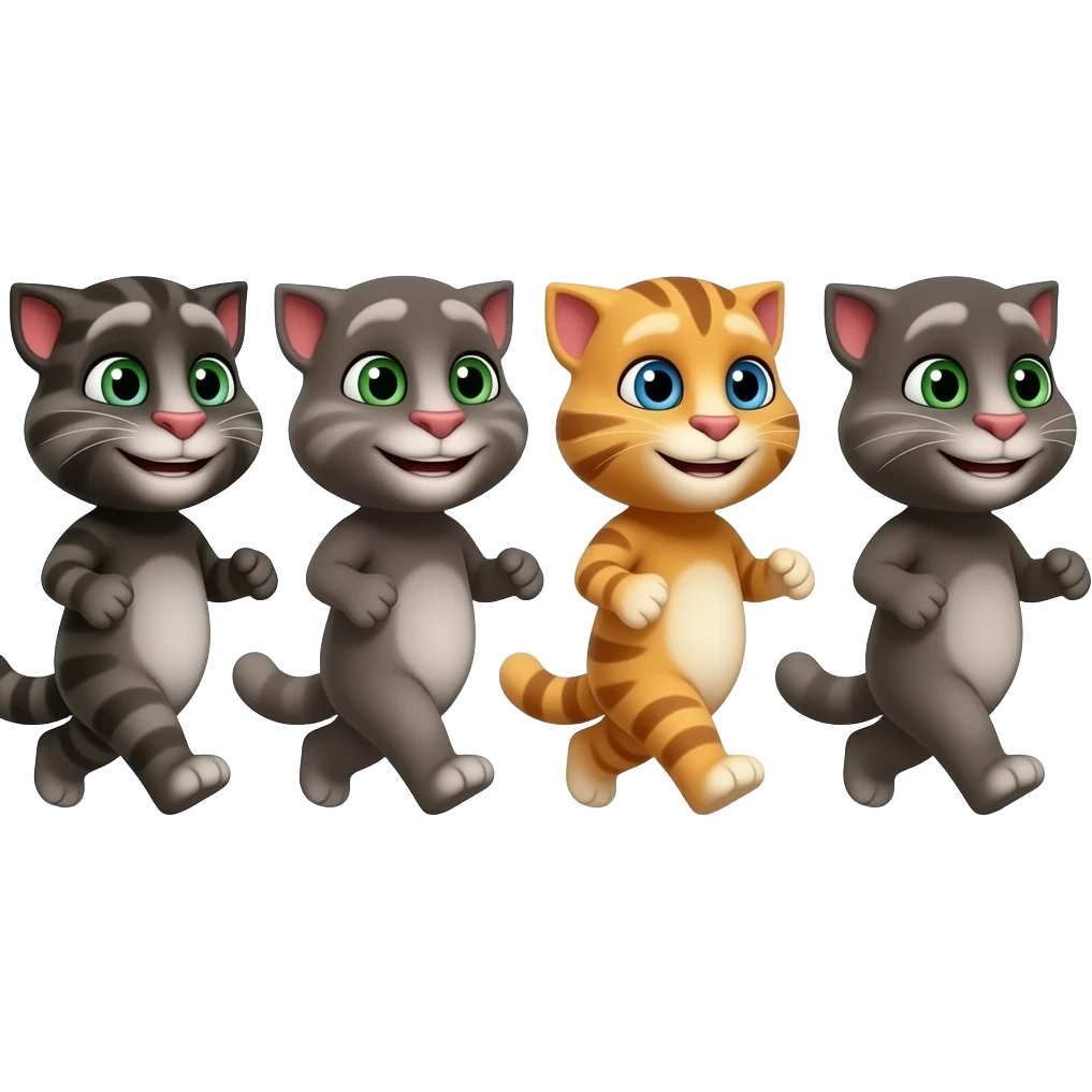 4 Talking Tom marching emoji