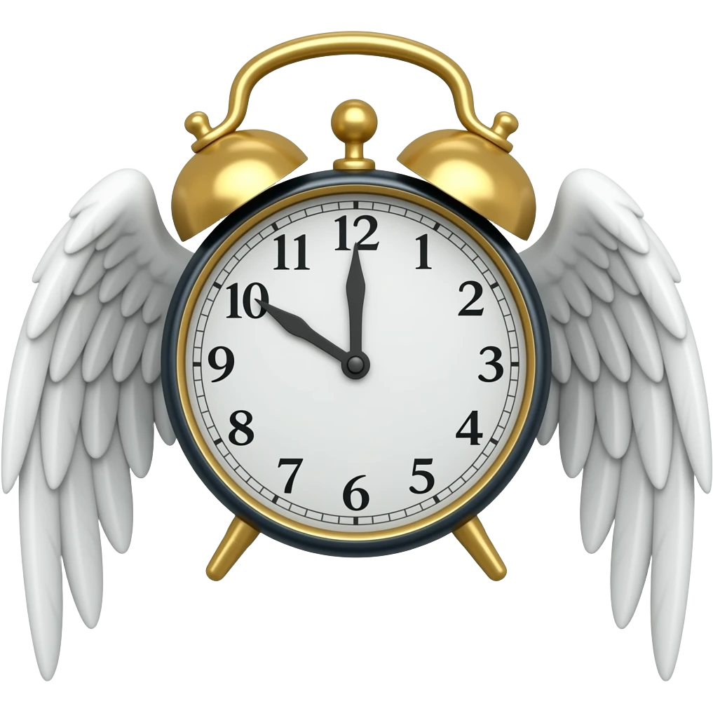 clock with wings emoji
