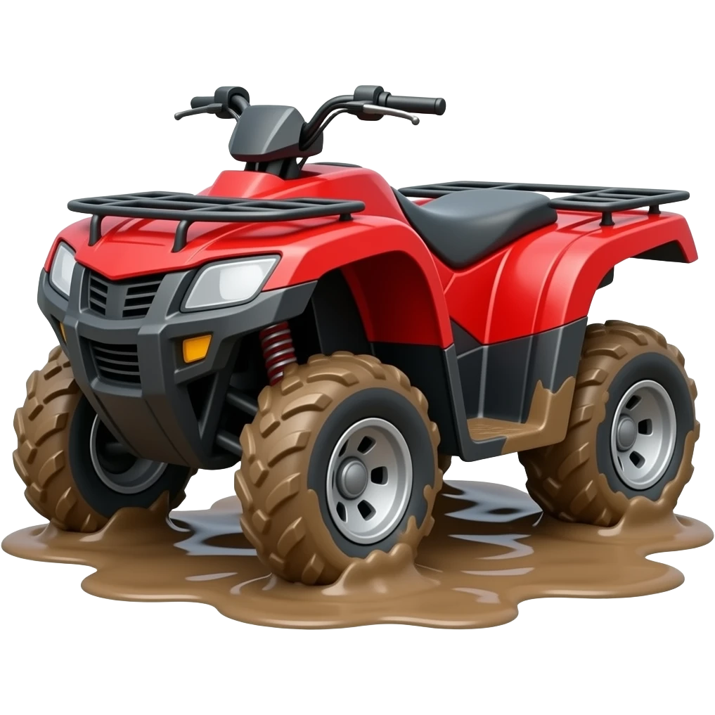 red 4 wheeler in the mud emoji