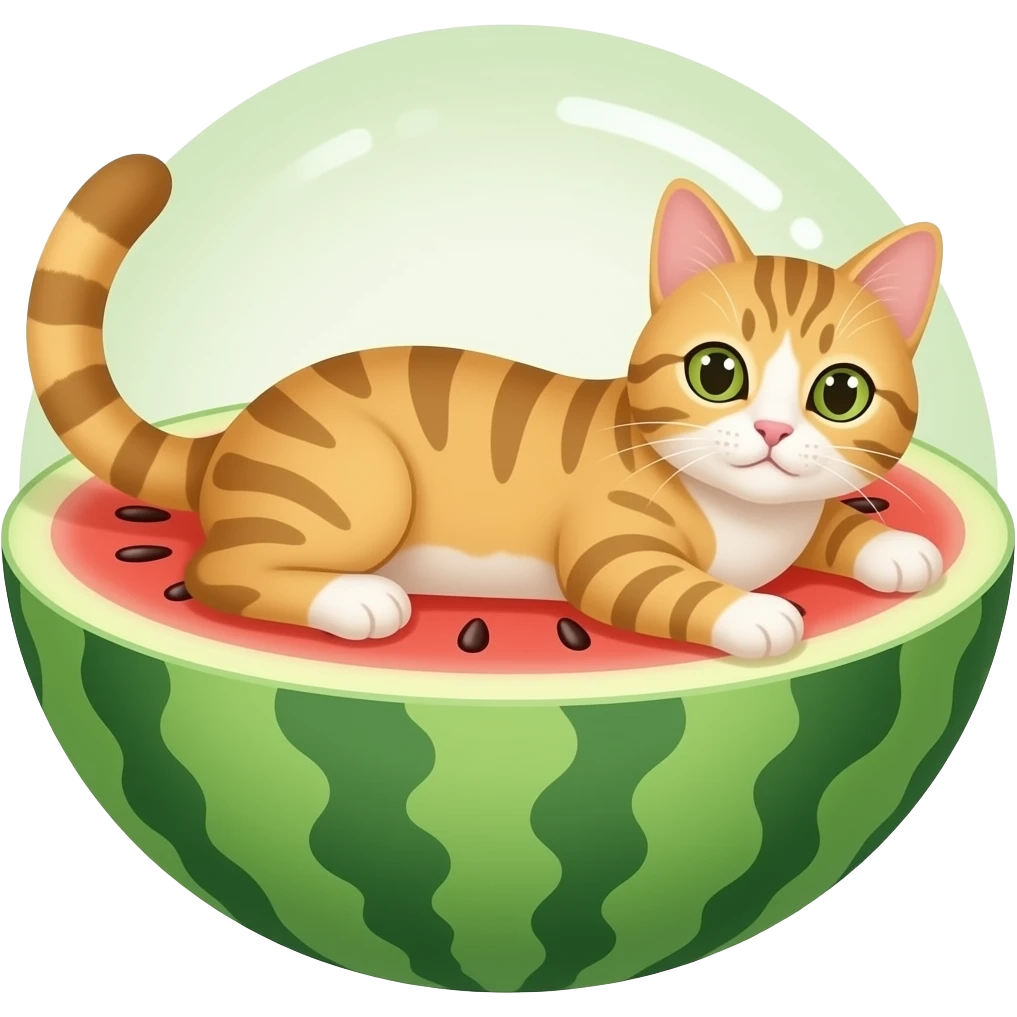 кот на арбузе emoji