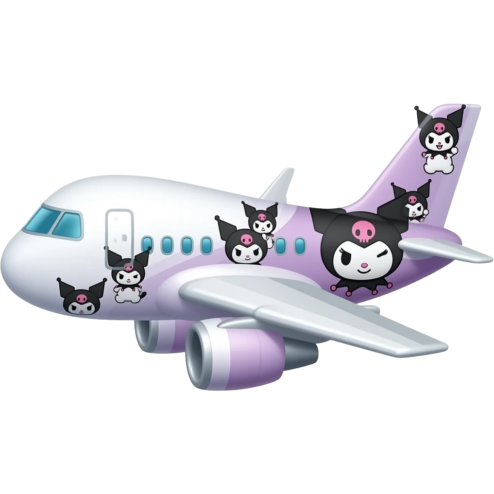 kuromi pattern airplane emoji