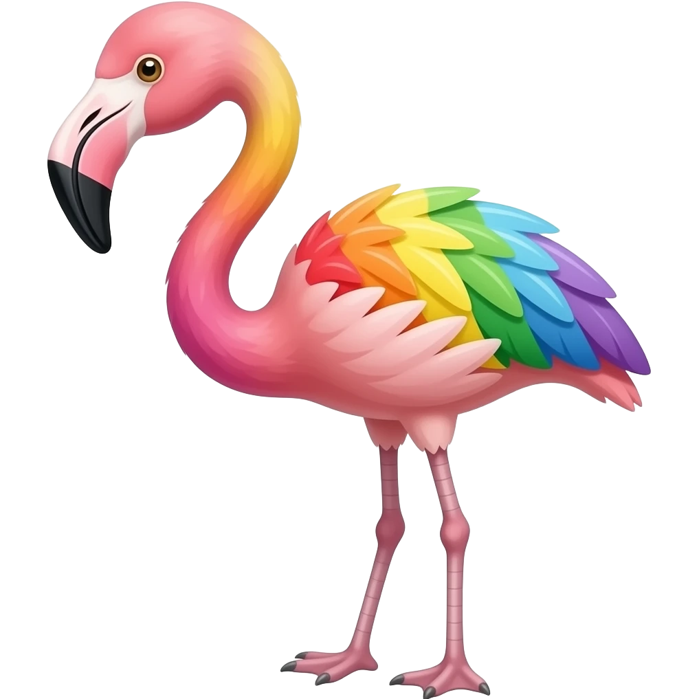 rainbow flamingo emoji