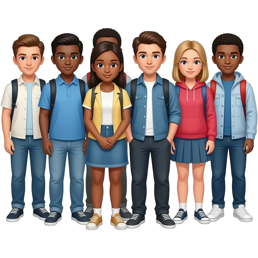 MAKE ME AN EMOJI WITH A GROUP OF HIGH SCHOOL STUDENTS emoji
