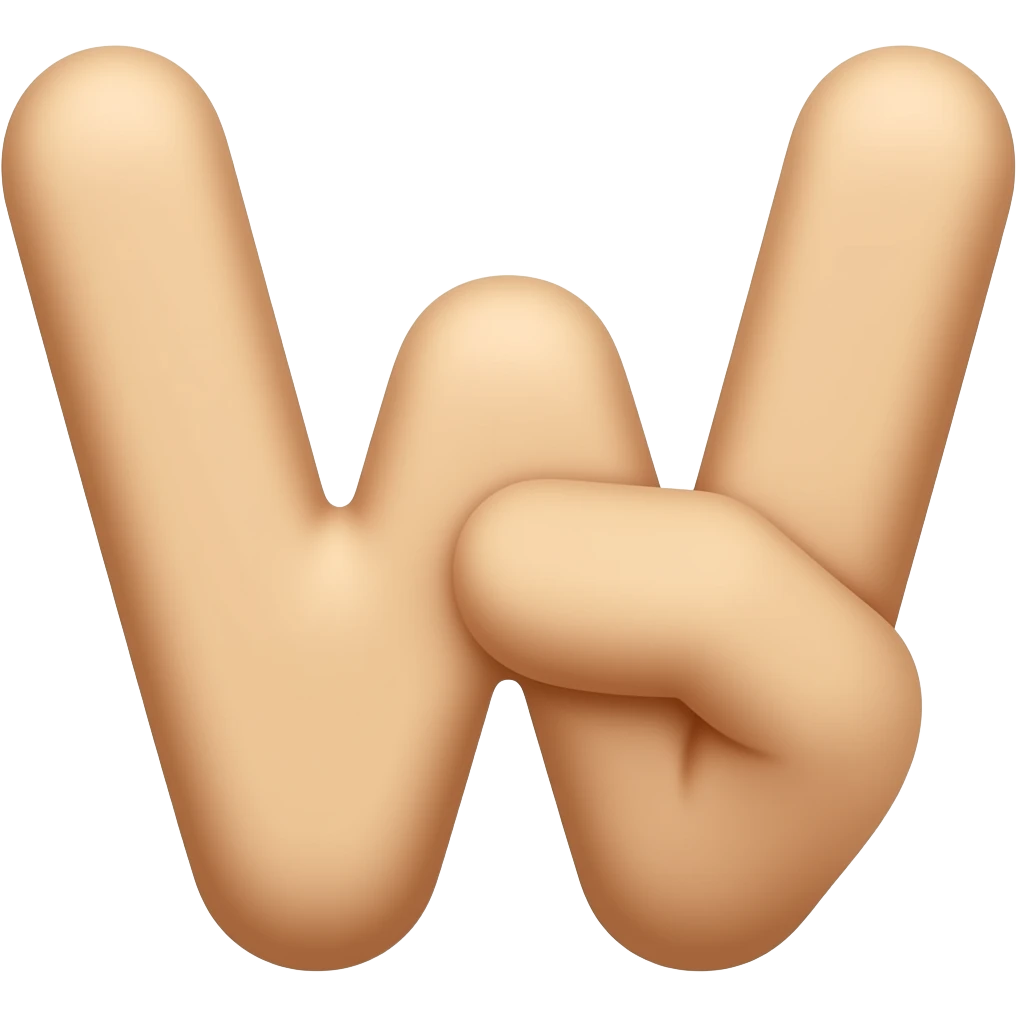 hand in the shape of the letter w hiding the thumb emoji