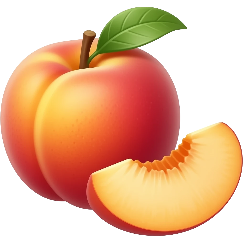 whole and sliced Peach emoji