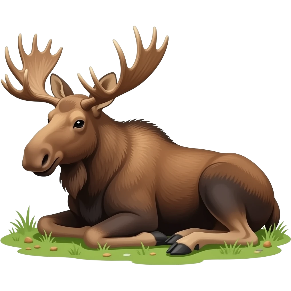 moose resting on the ground, relaxed emoji
