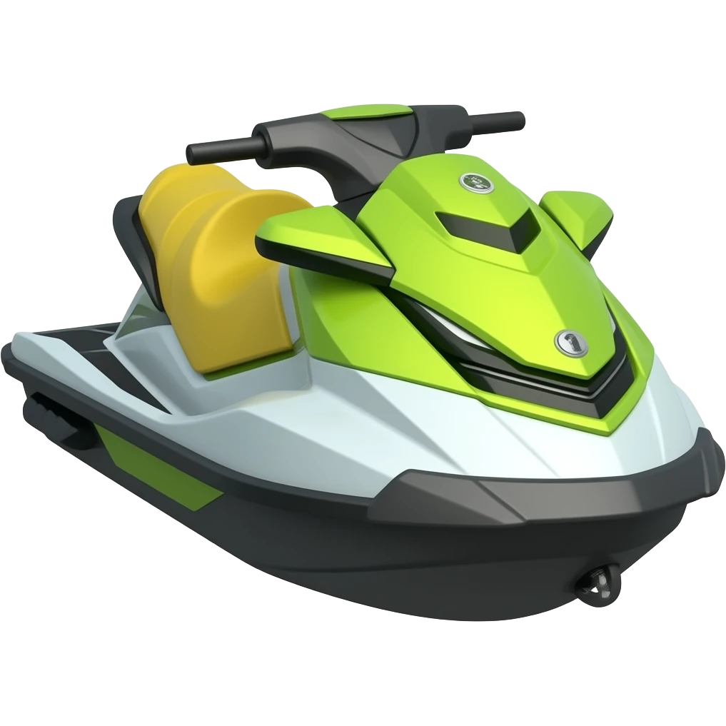 jet ski verde e amarelo emoji