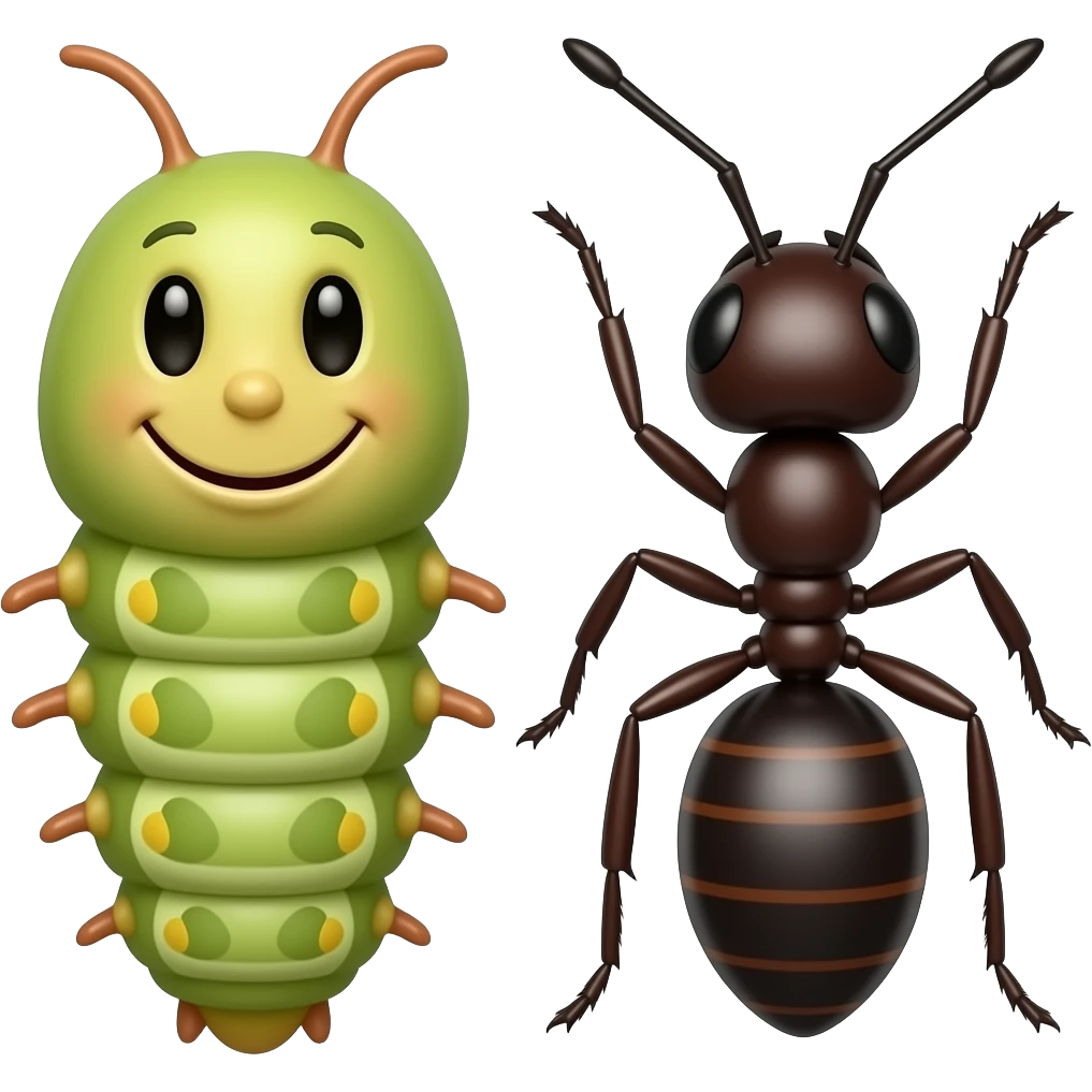 Larvae 12 years old and ant emoji
