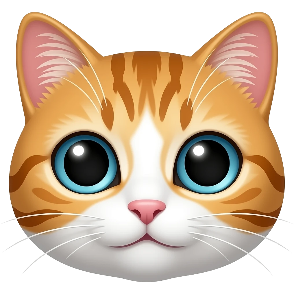 два глаза на лице кота emoji
