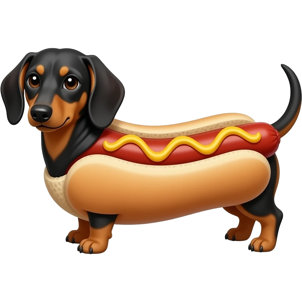 Quiero un perro salchicha, pero que el cuerpo sea de un perro caliente emoji