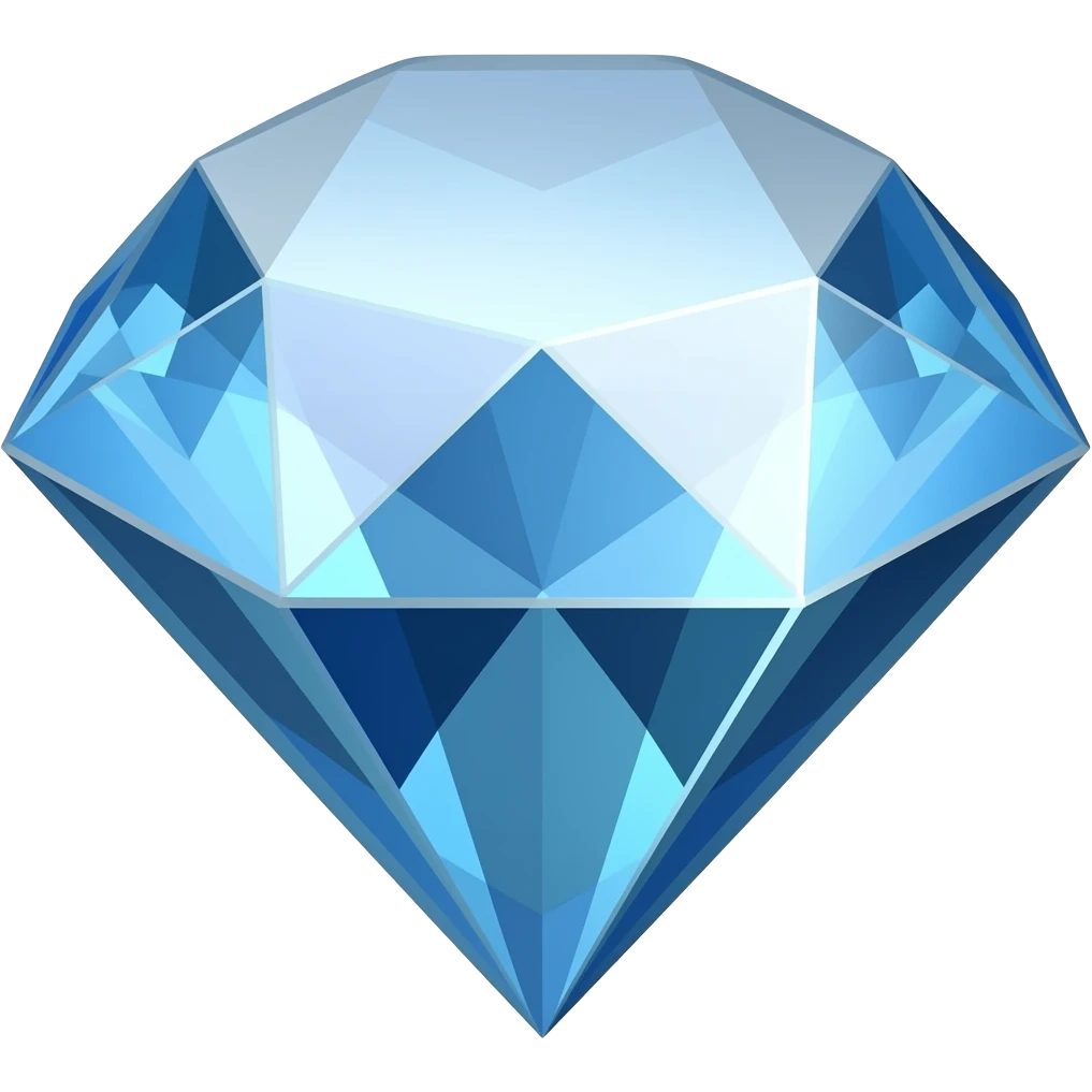 blue and white gem emoji