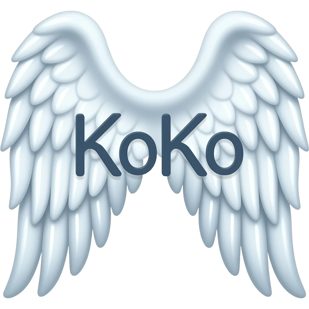 angel wings with the name KoKo in the middle emoji