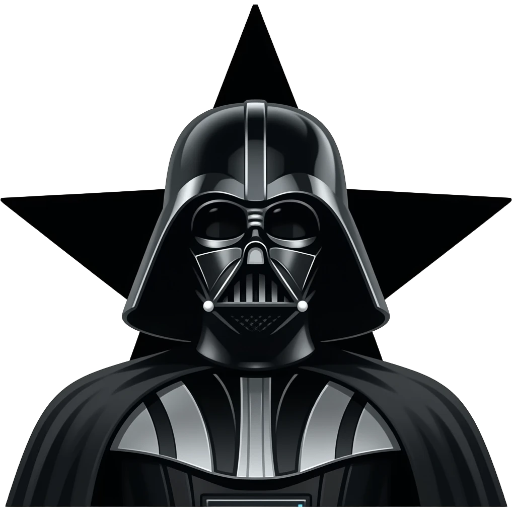 darth vader on a black star emoji