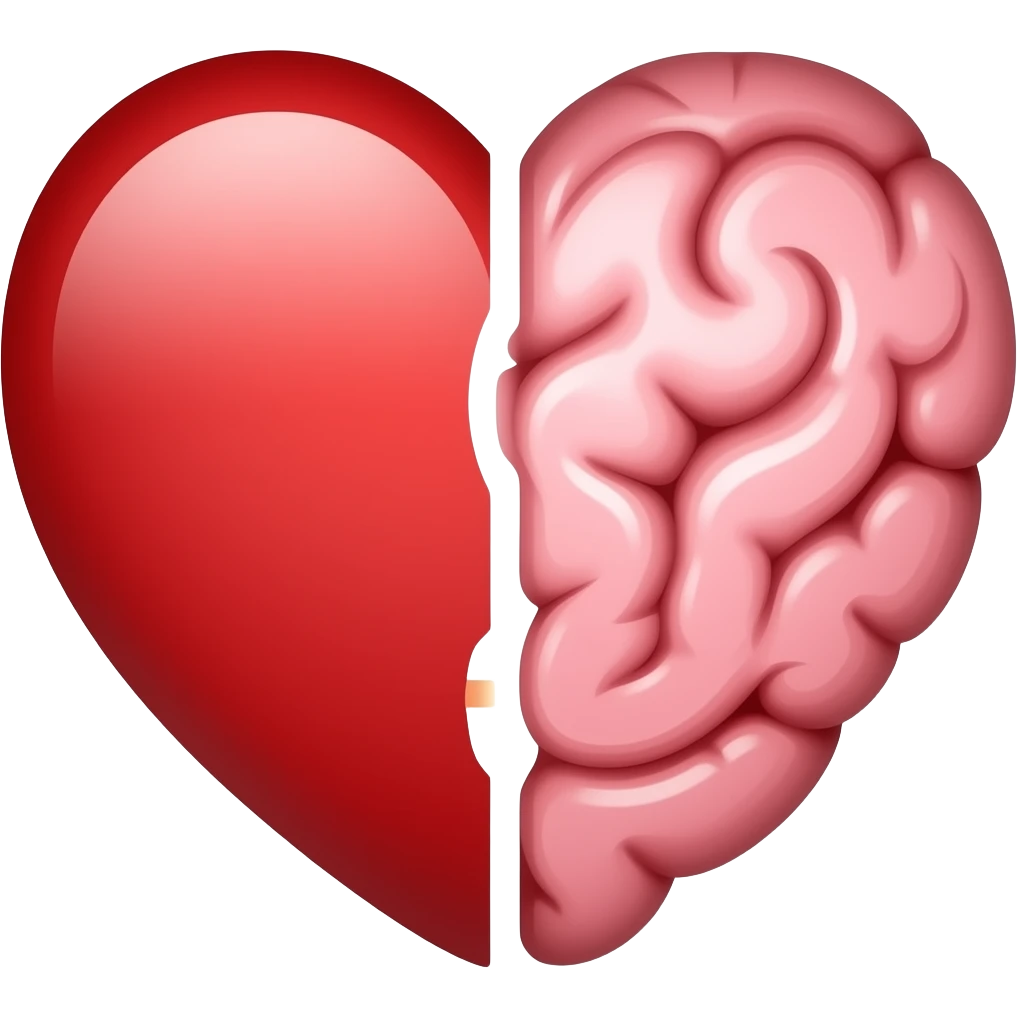 half heart and half mind emoji