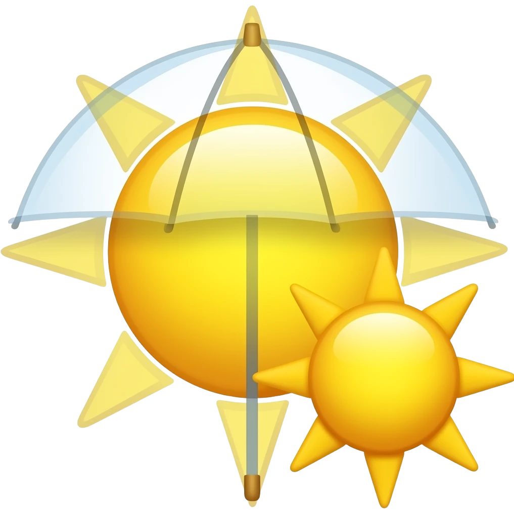 parasol with sun emoji