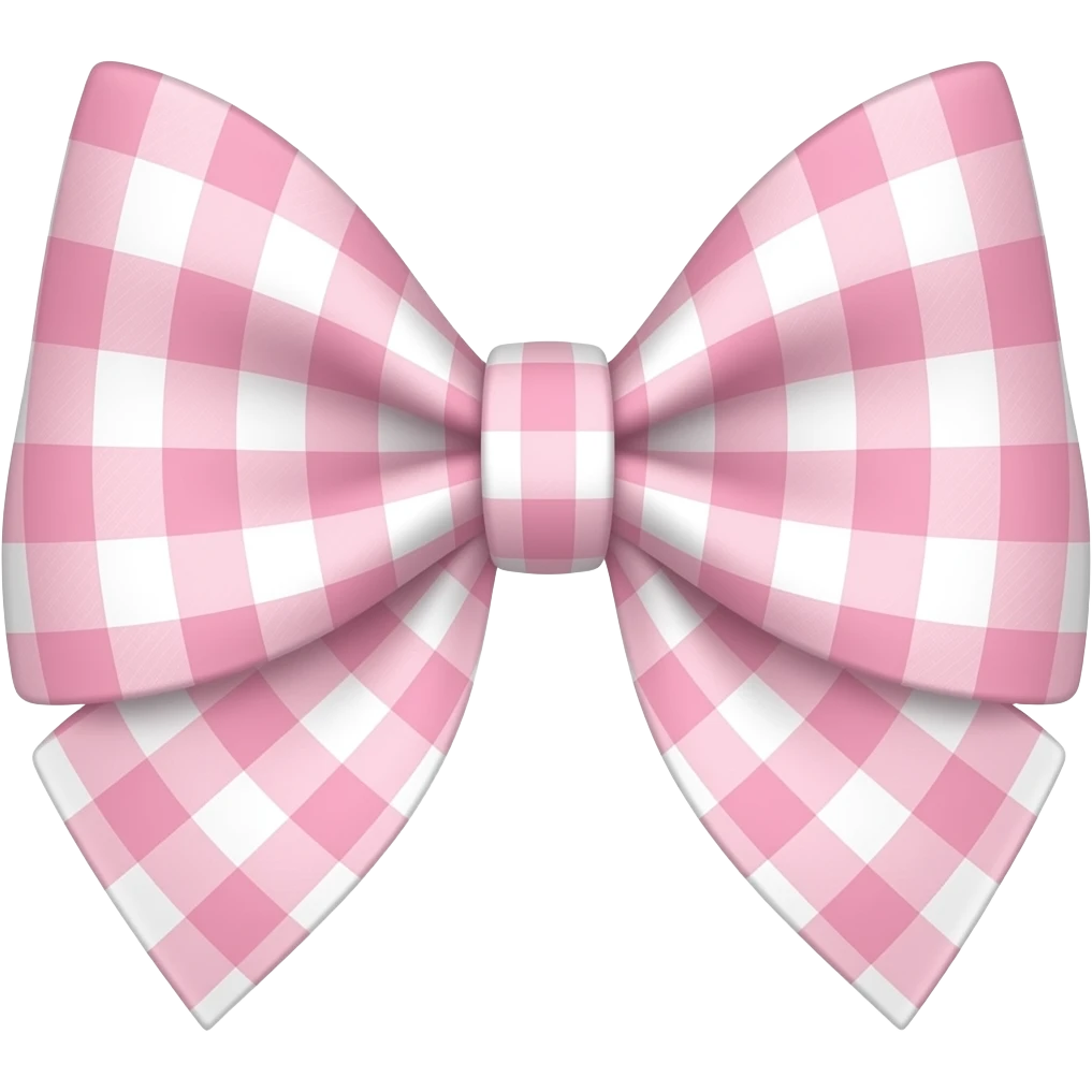 Light pink plaid coquette bow emoji