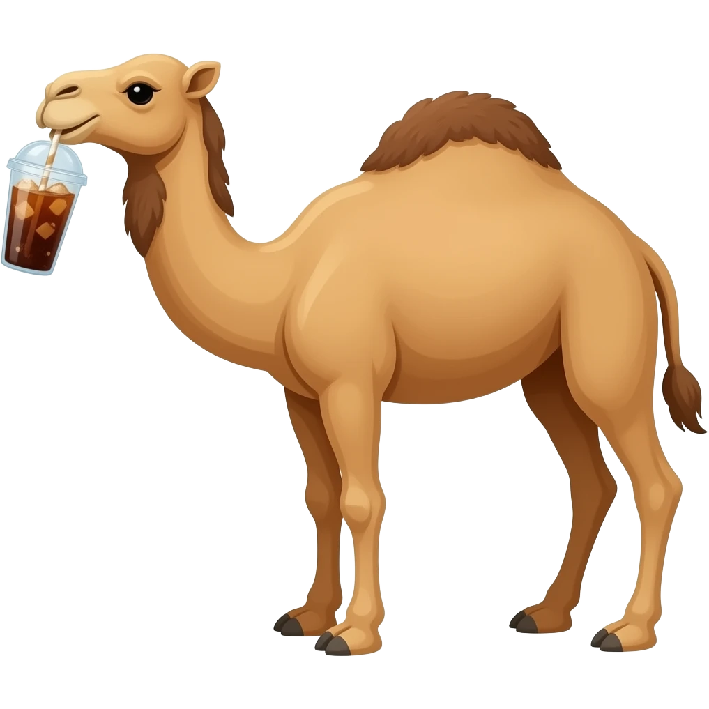 camel drinking iced coffee emoji
