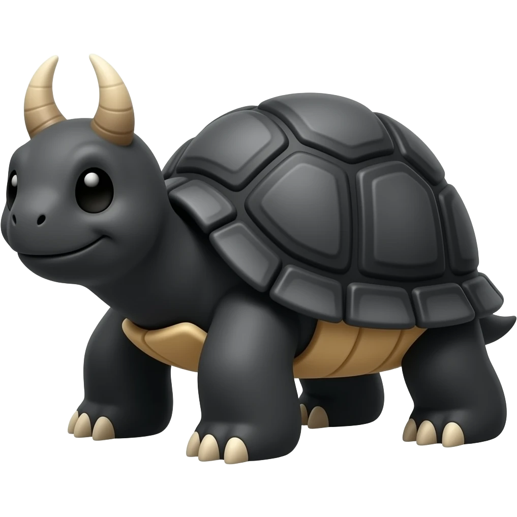 black turtle with horns emoji