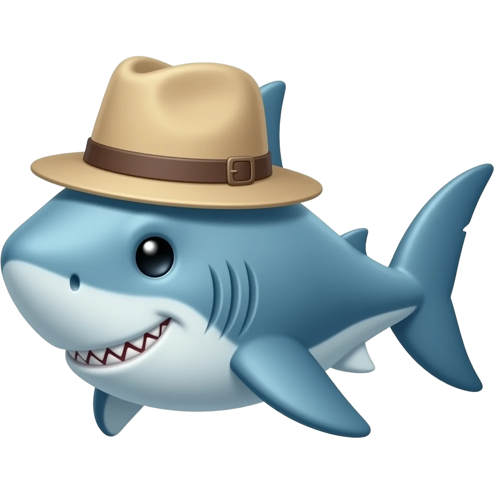 shark no hat emoji