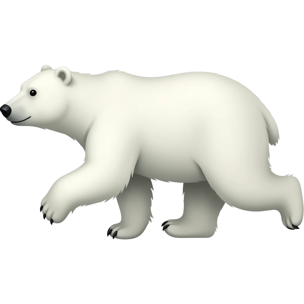 Polar bear running emoji