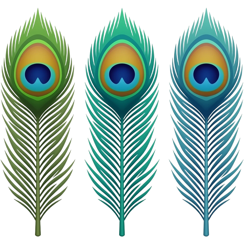 3 peacock feather emoji
