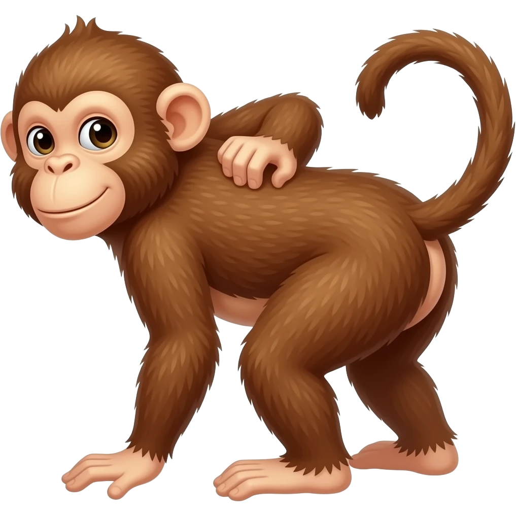 A monkey scratching his butt emoji