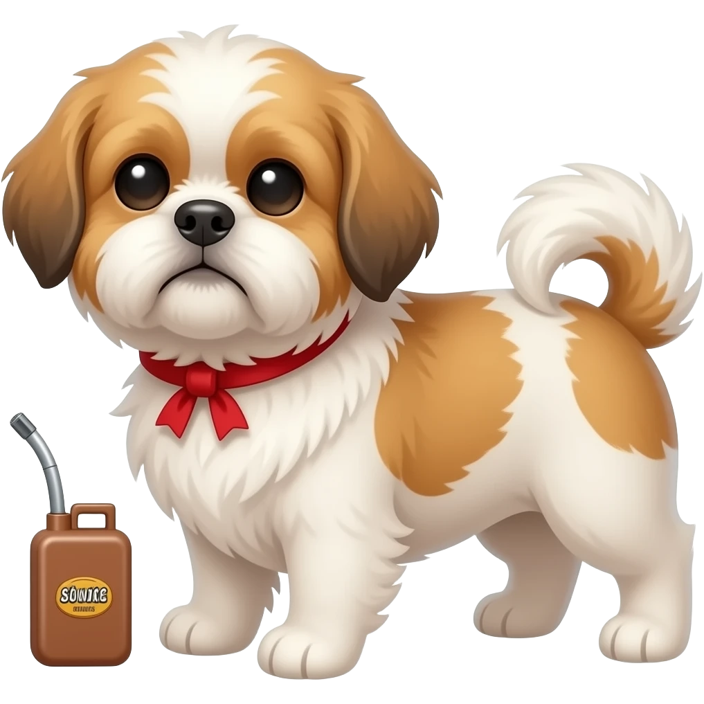 Shih tzu with gasoline emoji