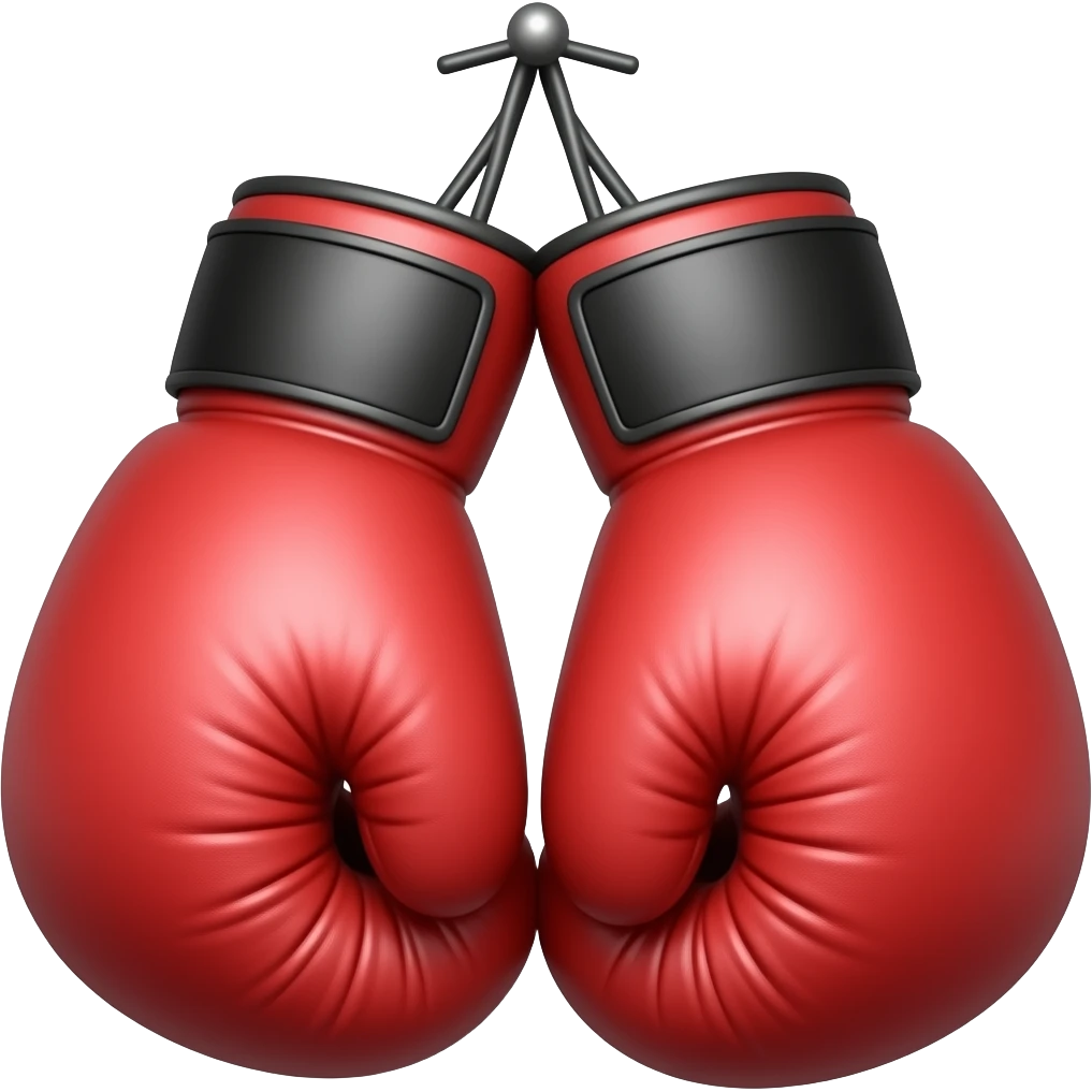 Two boxing gloves hanged emoji