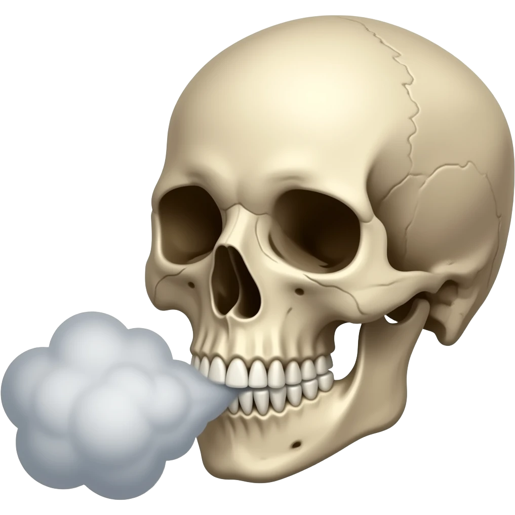 blowing head skull emoji