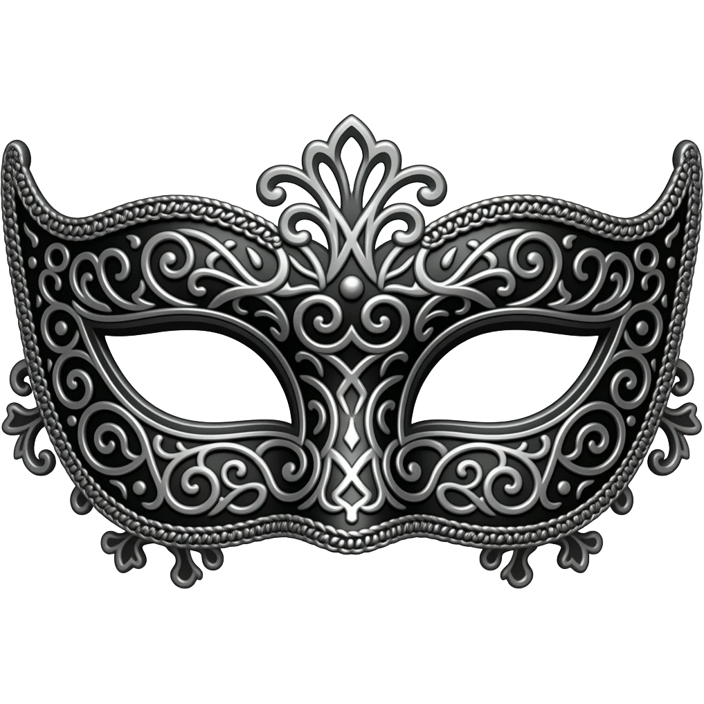 black masquerade mask emoji