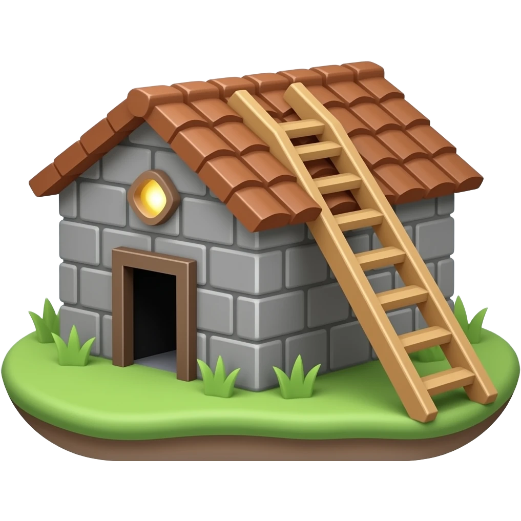 Mine building emoji tile for video game emoji