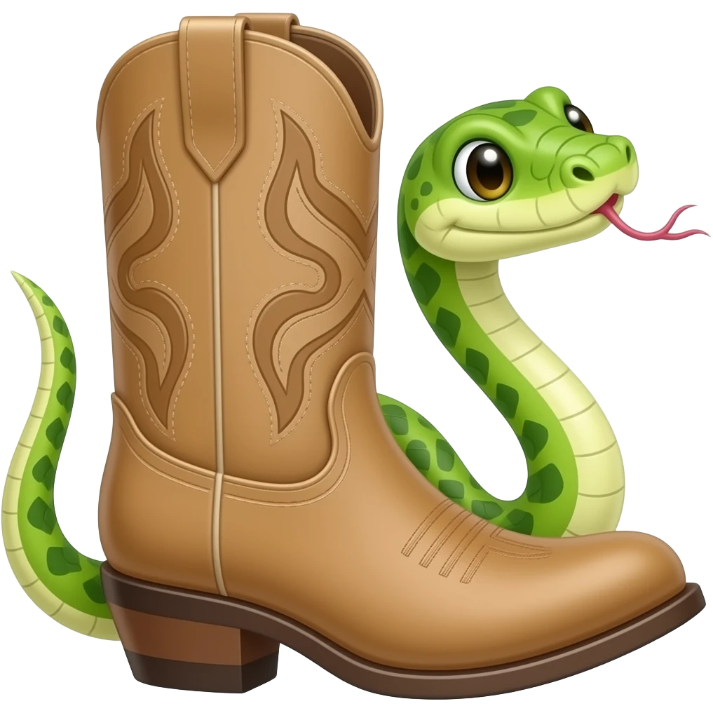 Snake in a cowboy boot emoji