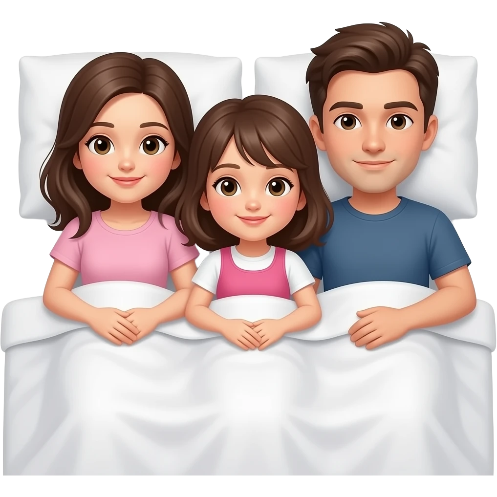 2 girls and 1 guy in bed rogether emoji