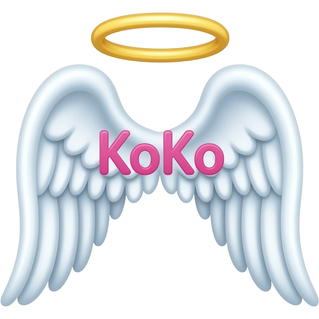 angel wings with the name KoKo in the middle emoji