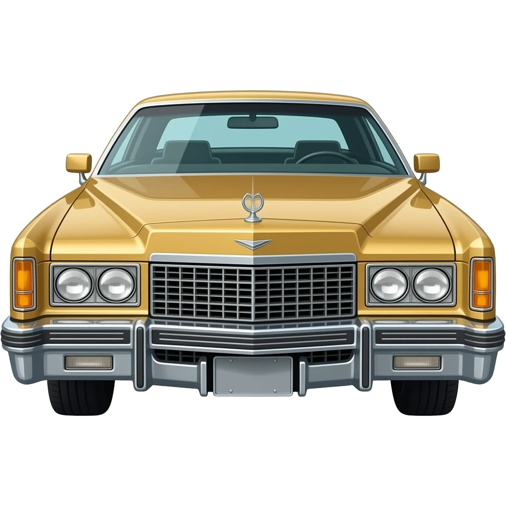 70's gold cadillac eldorado, hyper realistic, highly detailed emoji