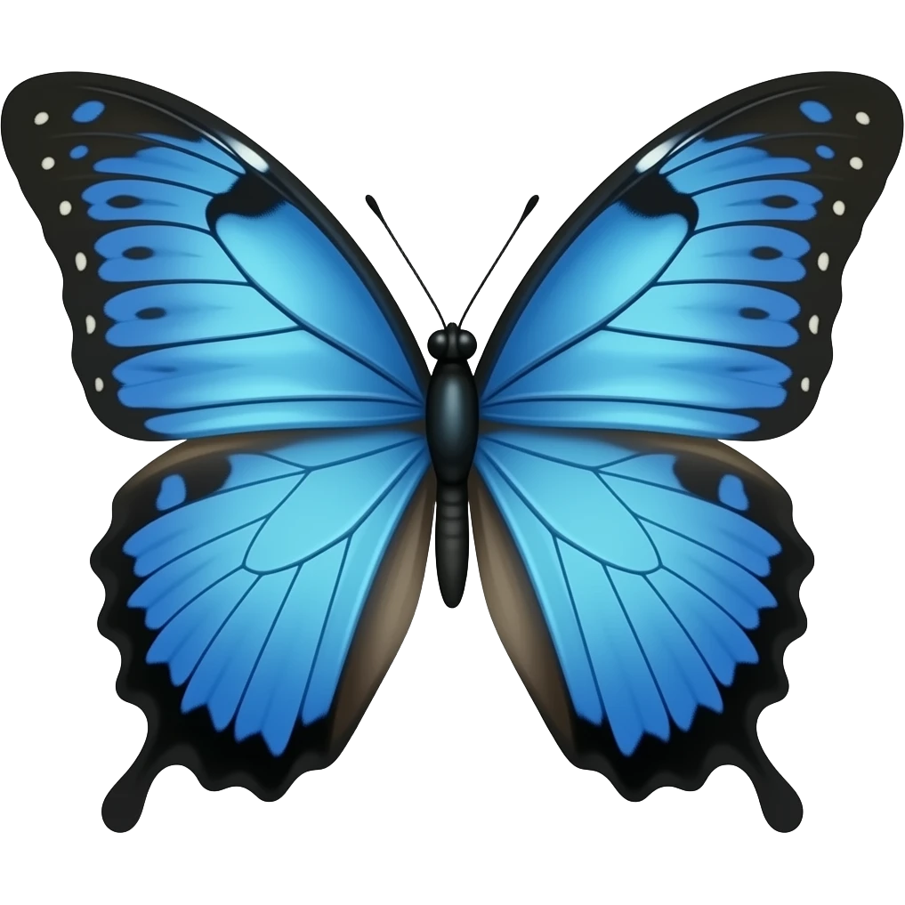 I want a blue butterfly with cut off  wings emoji