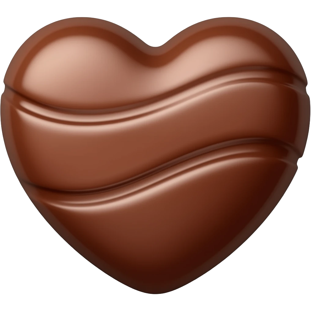 A chocolate heart emoji