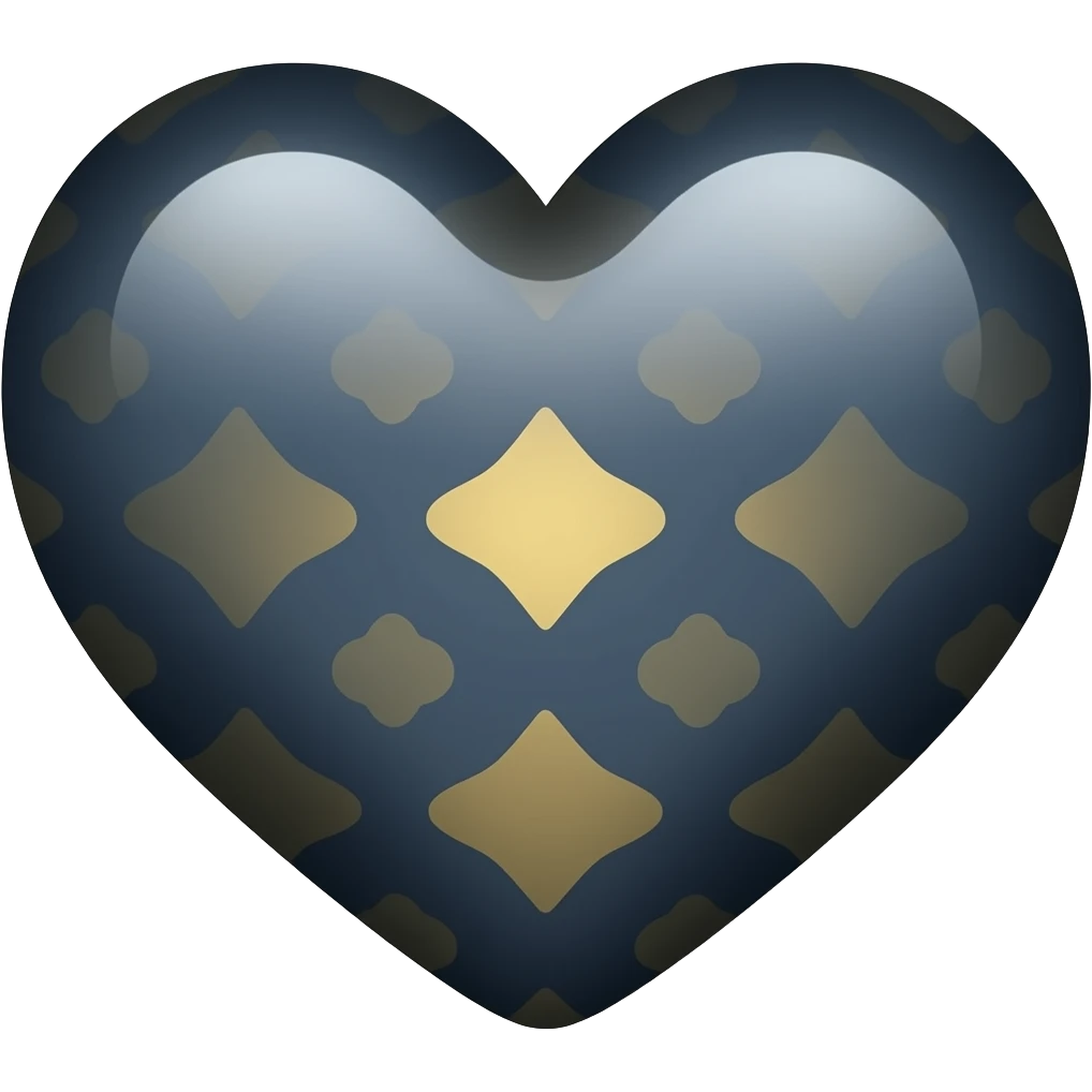 dark blue and gold colored heart emoji