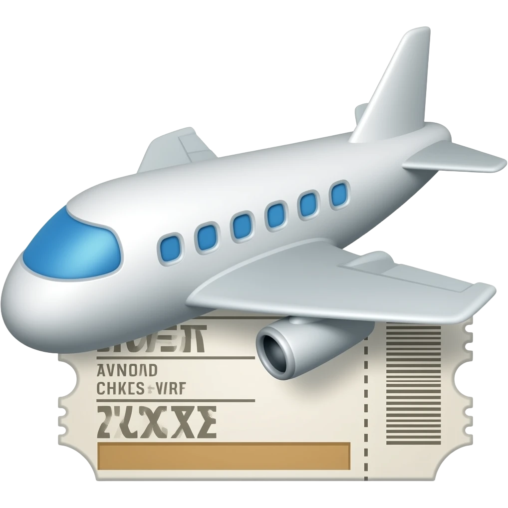 mach ein emoji von einem Flugzeug ticket emoji