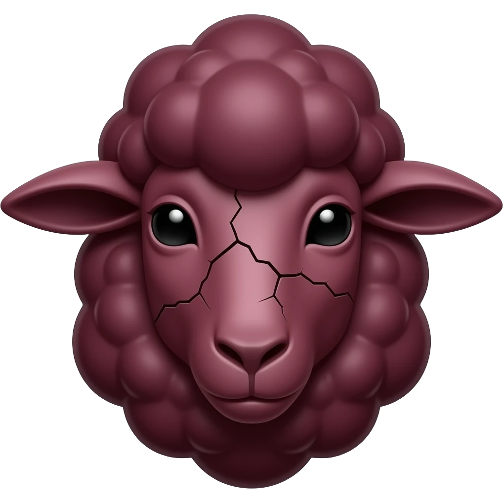 «Голова барана, тёмно-красный, трещины, эмодзи» emoji