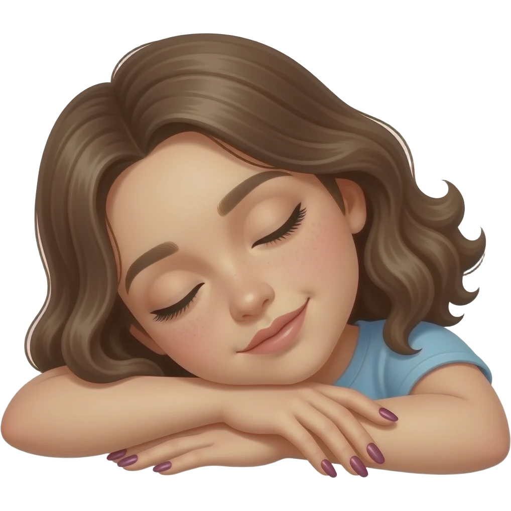 Uzun tırnaklı Uyuyan ama aslında uyuma taklidi yapan kız emoji