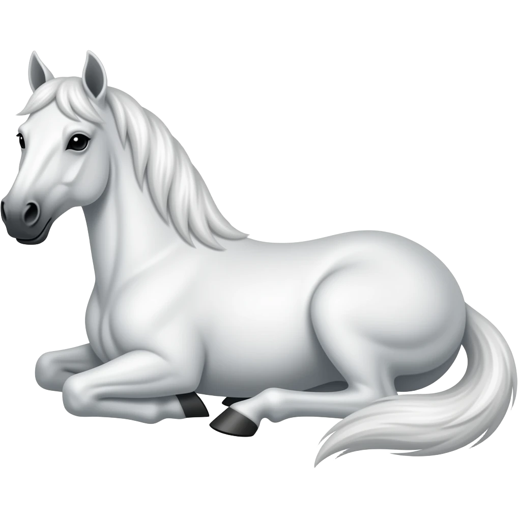 White horse relaxing emoji