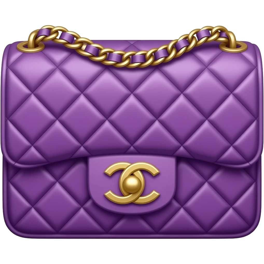 violet flap chanel bag emoji