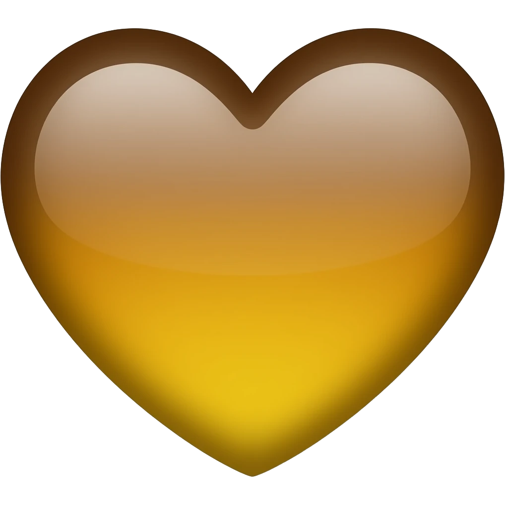 Brown and yellow ombré heart emoji