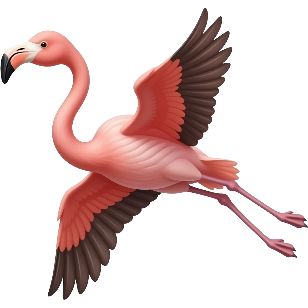 Flamingo flying emoji